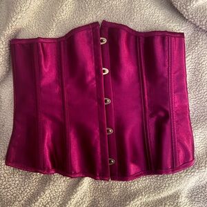 Pinkish purple satin underbust corset/waist cincher